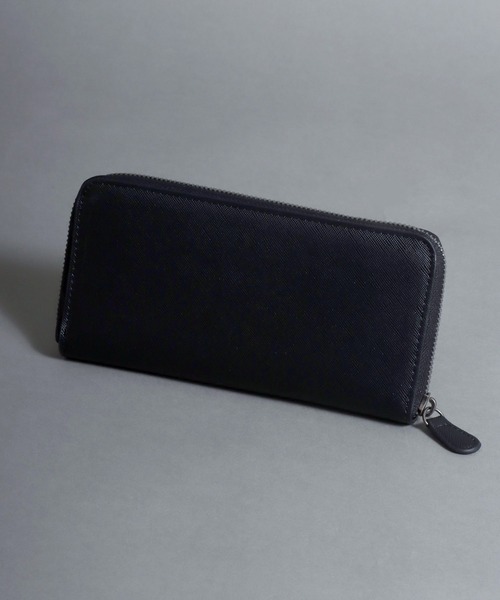 SITRY（シトリー）の「Saffiano Synthetic Leather zip-around wallet/サフィアーノ フェイクレザー ラウンドファスナー財布（財布・メンズ・ブラック/ネイビー・FREE）」の2枚目の写真