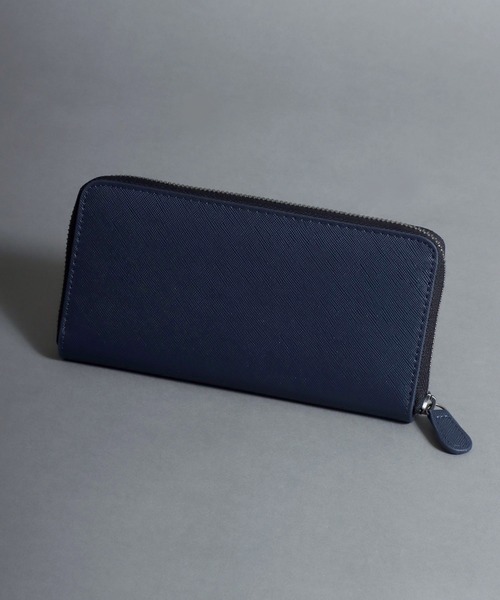 SITRY（シトリー）の「Saffiano Synthetic Leather zip-around wallet/サフィアーノ フェイクレザー ラウンドファスナー財布（財布・メンズ・ブラック/ネイビー・FREE）」の4枚目の写真