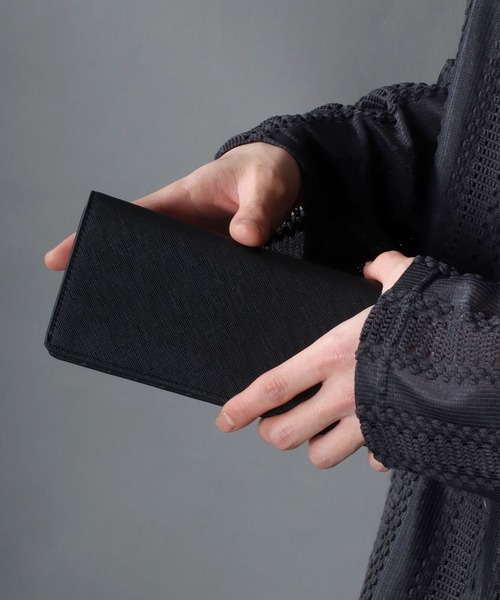 SITRY（シトリー）の「Saffiano Synthetic Leather zip-around wallet/サフィアーノ フェイクレザー ラウンドファスナー財布（財布・メンズ・ブラック/ネイビー・FREE）」の7枚目の写真