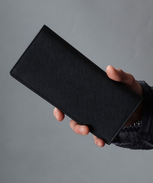 SITRY（シトリー）の「Saffiano Synthetic Leather zip-around wallet/サフィアーノ フェイクレザー ラウンドファスナー財布（財布・メンズ・ブラック/ネイビー・FREE）」の8枚目の写真