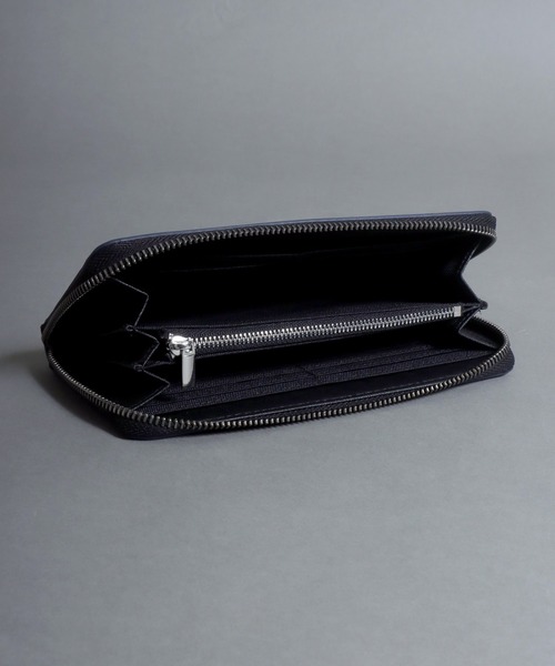 SITRY（シトリー）の「Saffiano Synthetic Leather zip-around wallet/サフィアーノ フェイクレザー ラウンドファスナー財布（財布・メンズ・ブラック/ネイビー・FREE）」の9枚目の写真