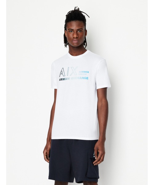 ARMANI EXCHANGE(アルマーニエクスチェンジ)の「【A|X アルマーニ エクスチェンジ】A|Xロゴ 半袖クルーネックTシャツ/REGULAR(Tシャツ/カットソー・メンズ・ホワイト/ネイビー・SMALL/MEDIUM/LARGE/X-LARGE/X-SMALL)」の4枚目の写真