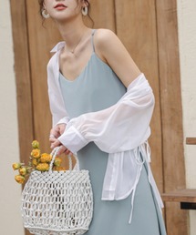 SEN TOKYO | ラグジュアリーな透け感。サイドスリットリボンシアーシャツ(シャツ/ブラウス)