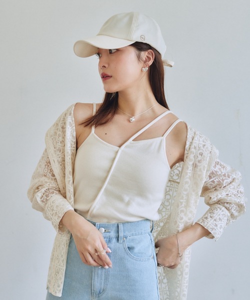 VANNIE U（ヴァニーユー）の「アシメカップキャミソール/2WAY（キャミソール・レディース・ベージュ/アイボリー/ブルー・FREE）」の9枚目の写真