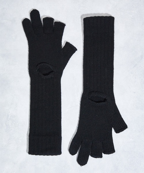 JANESMITH（ジェーンスミス）の「JANESMITH ジェーンスミス / 5G WOOL THREE FINGER LESS GROVE バージンエクストラスーパーファインウールフィンガーレスグローブ 手袋 / 23WKN-#925S（手袋・レディース・ブラック/ベージュ/ブラウン・FREE）」の5枚目の写真