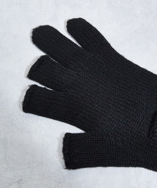 JANESMITH（ジェーンスミス）の「JANESMITH ジェーンスミス / 5G WOOL THREE FINGER LESS GROVE バージンエクストラスーパーファインウールフィンガーレスグローブ 手袋 / 23WKN-#925S（手袋・レディース・ブラック/ベージュ/ブラウン・FREE）」の4枚目の写真