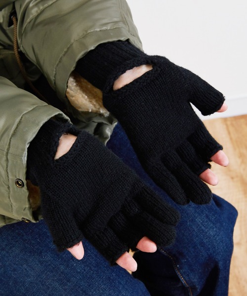 JANESMITH（ジェーンスミス）の「JANESMITH ジェーンスミス / 5G WOOL THREE FINGER LESS GROVE バージンエクストラスーパーファインウールフィンガーレスグローブ 手袋 / 23WKN-#925S（手袋・レディース・ブラック/ベージュ/ブラウン・FREE）」の15枚目の写真
