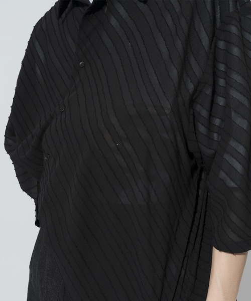 Adoon plain（アドーンプレーン）の「【Adoon plain】シアーストライプシャツ（シャツ/ブラウス・メンズ・ブルー/ブラック・MEDIUM/LARGE）」の20枚目の写真