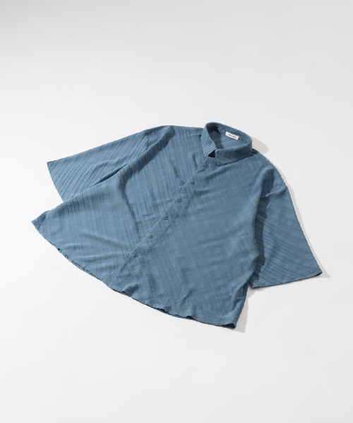 Adoon plain（アドーンプレーン）の「【Adoon plain】シアーストライプシャツ（シャツ/ブラウス・メンズ・ブルー/ブラック・MEDIUM/LARGE）」の13枚目の写真