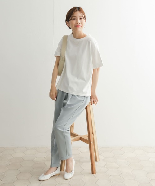 URBAN RESEARCH DOORS（アーバンリサーチドアーズ）の「USAコットンロールスリーブTシャツ（Tシャツ/カットソー・レディース・ブラック/ホワイト系その他/オフホワイト/ラベンダー・MEDIUM）」の20枚目の写真