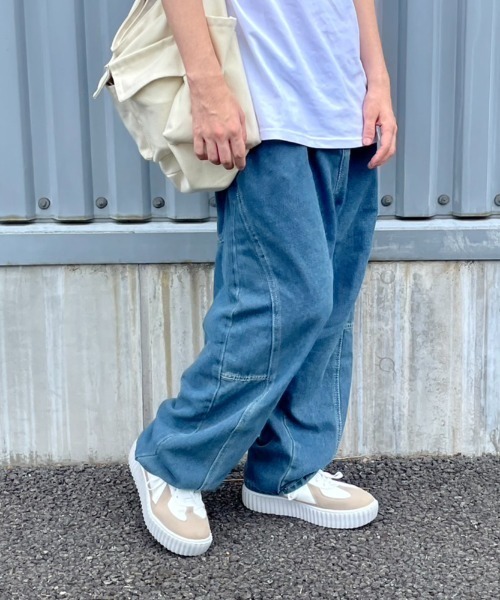 regleam カーブワイドデニム　ブルー M カーブワイドデニム｜CURVE WIDE DENIMの通販｜regleam