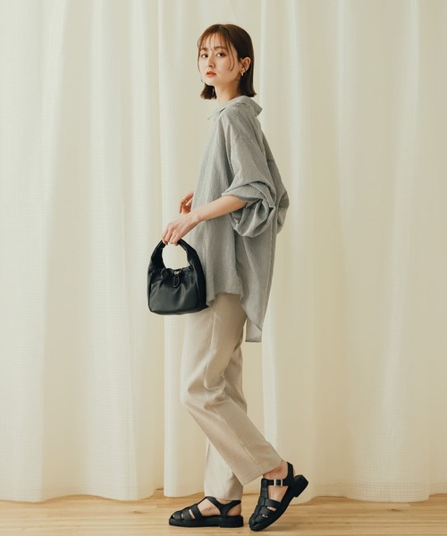 SENSE OF PLACE by URBAN RESEARCH(センスオブプレイスバイアーバンリサーチ)の「シアーストライプシャツ(シャツ/ブラウス・レディース・オレンジ/ホワイト/チャコールグレー/ブルー・ONE)」の15枚目の写真