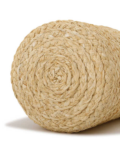 EDIT COLOGNE（エディットコロン）の「フリルハンドルラフィアバケットバッグ（ショルダーバッグ・レディース・カーキ/ブラック・ﾌﾘ-）」の4枚目の写真