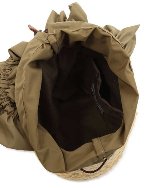 EDIT COLOGNE（エディットコロン）の「フリルハンドルラフィアバケットバッグ（ショルダーバッグ・レディース・カーキ/ブラック・ﾌﾘ-）」の8枚目の写真