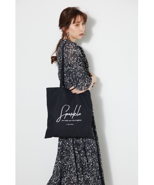 rienda（リエンダ）の「リエンダプリントトートバッグ（トートバッグ・レディース・グレー/ミント/ピンク/ライトベージュ/ブラック・FREE）」の10枚目の写真