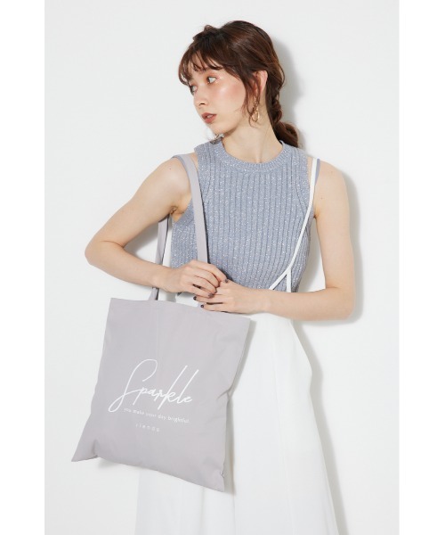 rienda（リエンダ）の「リエンダプリントトートバッグ（トートバッグ・レディース・グレー/ミント/ピンク/ライトベージュ/ブラック・FREE）」の15枚目の写真