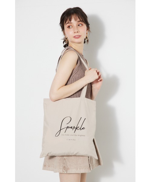 rienda（リエンダ）の「リエンダプリントトートバッグ（トートバッグ・レディース・グレー/ミント/ピンク/ライトベージュ/ブラック・FREE）」の20枚目の写真