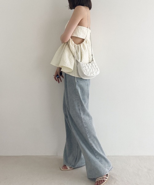 Heather（ヘザー）の「ジャガードカットアウトキャミ　962451（キャミソール・レディース・ブラック/アイボリー・FREE）」の10枚目の写真