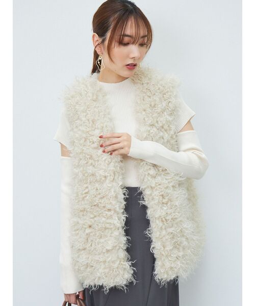 MERCURYDUO（マーキュリーデュオ）の「2WAYアームウォーマーリブニット（ニット/セーター・レディース・アイボリー/ブラック/ダークブラウン/レッド・FREE）」の20枚目の写真