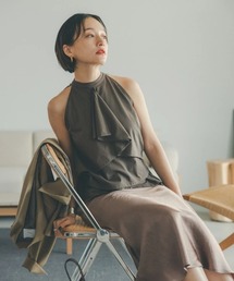 oblekt | オーガニックコットンフリルホルタートップス(Tシャツ/カットソー)