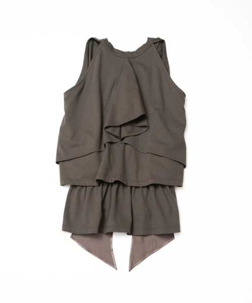 oblekt（オブレクト）の「オーガニックコットンフリルホルタートップス（Tシャツ/カットソー・レディース・ブラウン/ピンク/ブラック・FREE）」の4枚目の写真