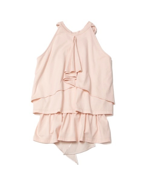 oblekt（オブレクト）の「オーガニックコットンフリルホルタートップス（Tシャツ/カットソー・レディース・ブラウン/ピンク/ブラック・FREE）」の5枚目の写真