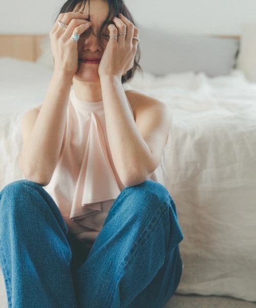 oblekt（オブレクト）の「オーガニックコットンフリルホルタートップス（Tシャツ/カットソー・レディース・ブラウン/ピンク/ブラック・FREE）」の14枚目の写真