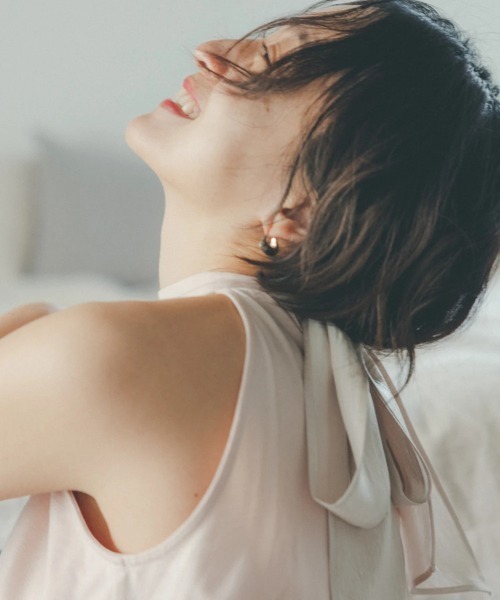 oblekt（オブレクト）の「オーガニックコットンフリルホルタートップス（Tシャツ/カットソー・レディース・ブラウン/ピンク/ブラック・FREE）」の21枚目の写真