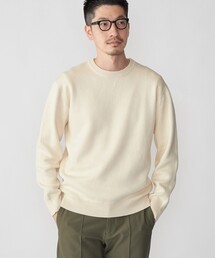 SHIPS:〈手洗い可能〉コットン カシミヤ 単色 クルーネック ニット