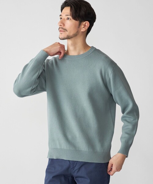 SHIPS（シップス）の「SHIPS:〈手洗い可能〉コットン カシミヤ 単色 クルーネック ニット（ニット/セーター・メンズ・オフホワイト/ライトグレー/ダークグレー/カーキ/ライトグリーン/ピンク/ブルー・SMALL/MEDIUM/LARGE/X-LARGE）」の5枚目の写真