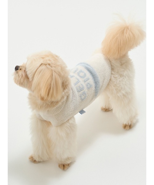 gelato pique(ジェラートピケ)の「【CAT&DOG】【販路限定商品】 スムーズィーケーキボーダープルオーバー(ペットウェア・レディース・ブルー/ピンク・LARGE/MEDIUM/SMALL)」の5枚目の写真
