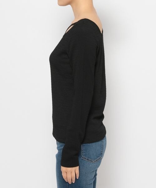 mysty woman(ミスティウーマン)の「シャーリングVストリングプルオーバー 972194(Tシャツ/カットソー・レディース・ブラック/ピンク系その他/アイボリー/ブルー系その他/イエロー/グリーン・FREE)」の14枚目の写真