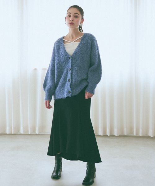 mysty woman(ミスティウーマン)の「シャーリングVストリングプルオーバー 972194(Tシャツ/カットソー・レディース・ブラック/ピンク系その他/アイボリー/ブルー系その他/イエロー/グリーン・FREE)」の9枚目の写真