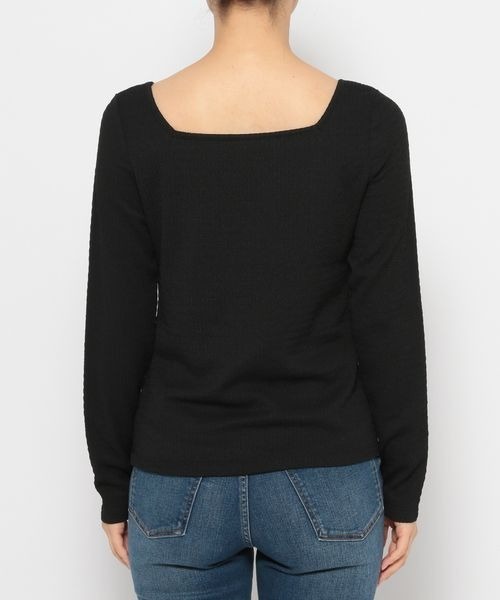 mysty woman(ミスティウーマン)の「シャーリングVストリングプルオーバー 972194(Tシャツ/カットソー・レディース・ブラック/ピンク系その他/アイボリー/ブルー系その他/イエロー/グリーン・FREE)」の15枚目の写真