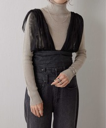 COLLAGE GALLARDAGALANTE | チュールデニムベスト/Q.anos(ベスト)