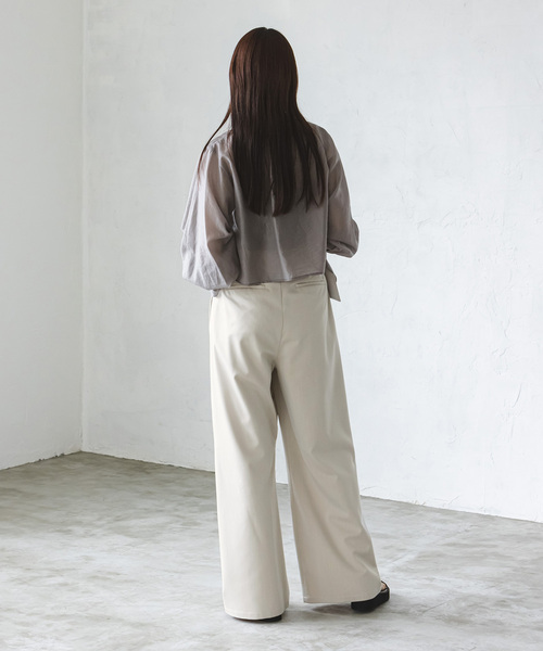 Noble(ノーブル)の「タックパンツ(スラックス・レディース・ベージュ/ブルー系その他・36/38)」の3枚目の写真