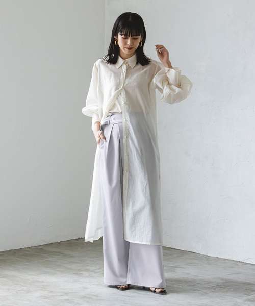 Noble(ノーブル)の「タックパンツ(スラックス・レディース・ベージュ/ブルー系その他・36/38)」の8枚目の写真
