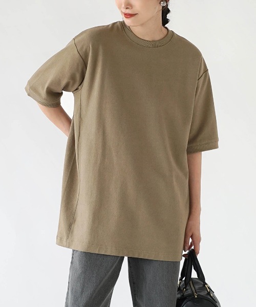 zootie（ズーティー）の「USAコットン ハーフスリーブプルオーバー（Tシャツ/カットソー・レディース・ブラック/ベージュ/ホワイト・フリー）」の3枚目の写真