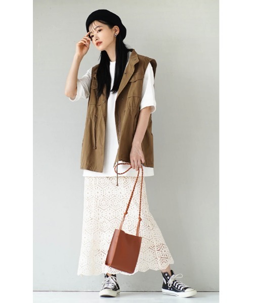 zootie（ズーティー）の「USAコットン ハーフスリーブプルオーバー（Tシャツ/カットソー・レディース・ブラック/ベージュ/ホワイト・フリー）」の4枚目の写真