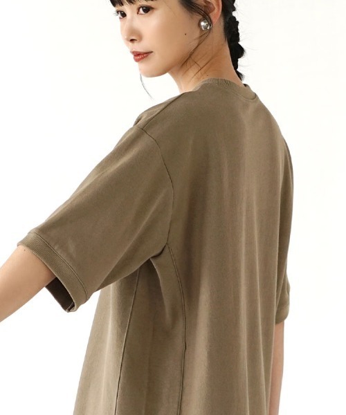 zootie（ズーティー）の「USAコットン ハーフスリーブプルオーバー（Tシャツ/カットソー・レディース・ブラック/ベージュ/ホワイト・フリー）」の8枚目の写真