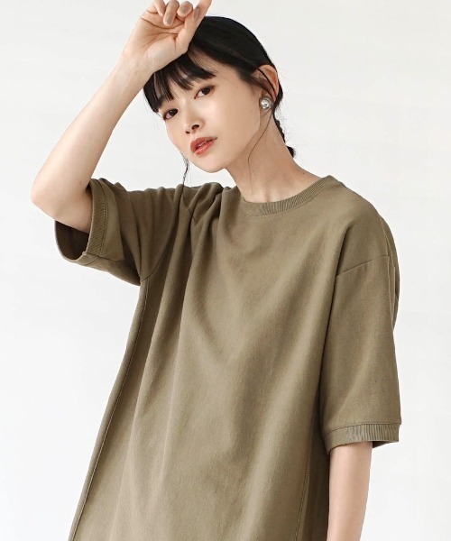 zootie（ズーティー）の「USAコットン ハーフスリーブプルオーバー（Tシャツ/カットソー・レディース・ブラック/ベージュ/ホワイト・フリー）」の5枚目の写真