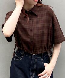 サイドドロストチェック柄シャツ