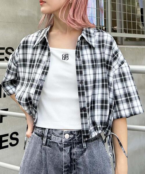 ニードルス　チェック柄 長袖シャツ ブラック/ホワイト Needles×UNION 22SSTRACK SHIRT長袖シャツKP409 KP409 ブラック