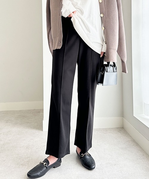 GeeRA（ジーラ）の「ウールライクピンタックストレートパンツ（その他パンツ・レディース・ブラック/グレー/ベージュ・MEDIUM/LARGE）」の16枚目の写真