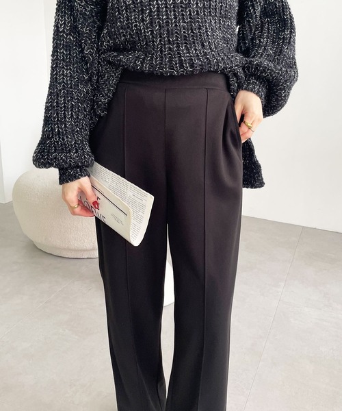 GeeRA（ジーラ）の「ウールライクピンタックストレートパンツ（その他パンツ・レディース・ブラック/グレー/ベージュ・MEDIUM/LARGE）」の15枚目の写真