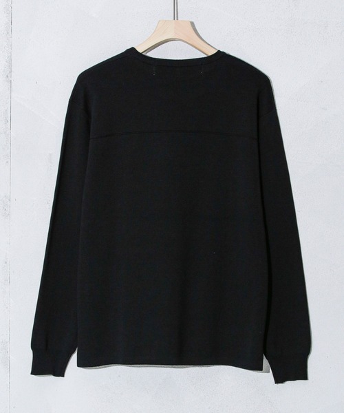 NANO universe(ナノユニバース)の「ミラノリブロングスリーブクルーネックニット(ニット/セーター・メンズ・ベージュ/ブラック/オフホワイト/カーキ・S/M/L)」の5枚目の写真