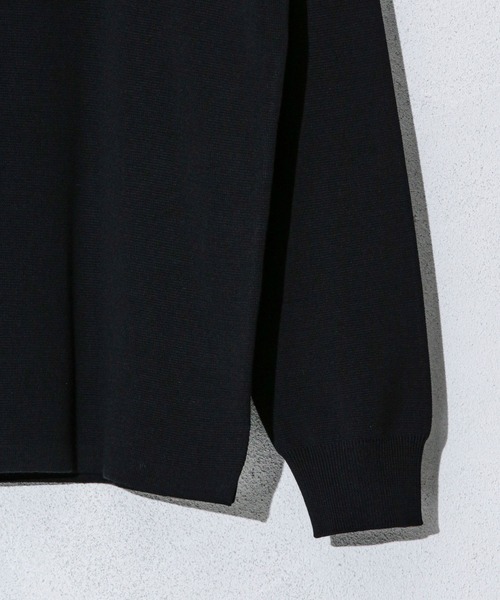 NANO universe(ナノユニバース)の「ミラノリブロングスリーブクルーネックニット(ニット/セーター・メンズ・ベージュ/ブラック/オフホワイト/カーキ・S/M/L)」の7枚目の写真