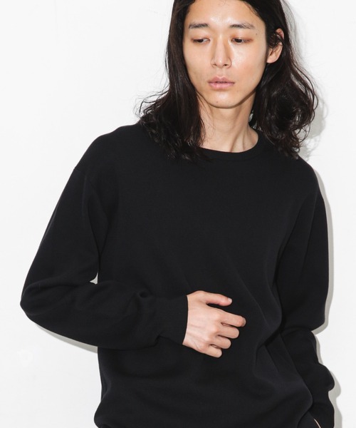 NANO universe(ナノユニバース)の「ミラノリブロングスリーブクルーネックニット(ニット/セーター・メンズ・ベージュ/ブラック/オフホワイト/カーキ・S/M/L)」の11枚目の写真