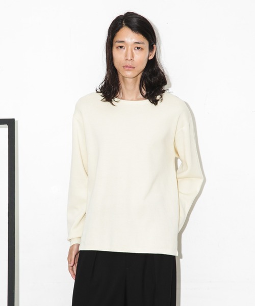 NANO universe(ナノユニバース)の「ミラノリブロングスリーブクルーネックニット(ニット/セーター・メンズ・ベージュ/ブラック/オフホワイト/カーキ・S/M/L)」の17枚目の写真