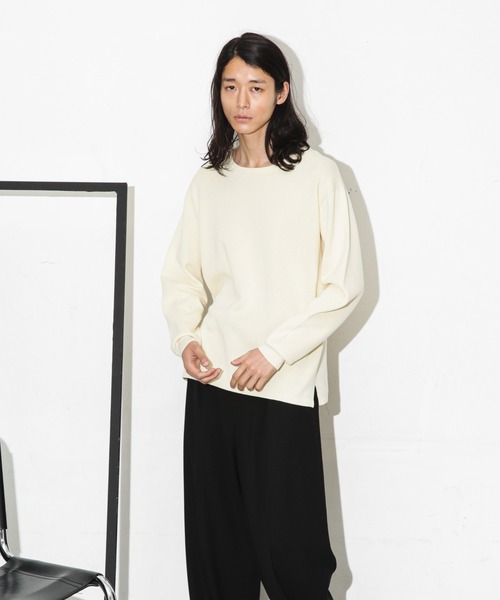 NANO universe(ナノユニバース)の「ミラノリブロングスリーブクルーネックニット(ニット/セーター・メンズ・ベージュ/ブラック/オフホワイト/カーキ・S/M/L)」の21枚目の写真